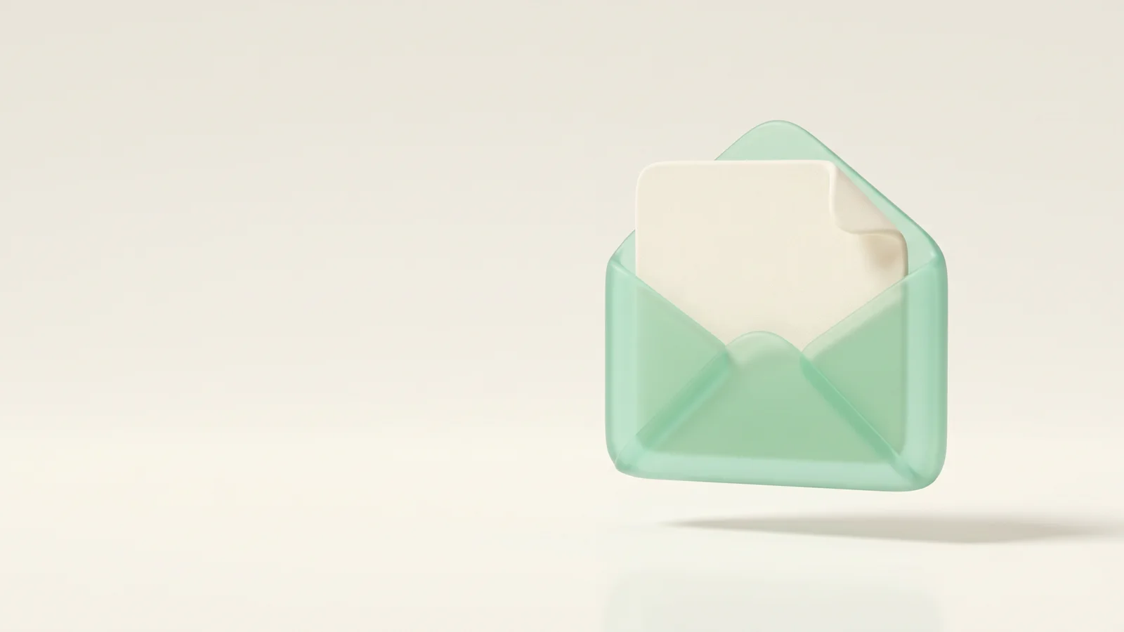 A soft-gel envelope with a folded letter rising from it, representing a ready-to-send influencer outreach email template.